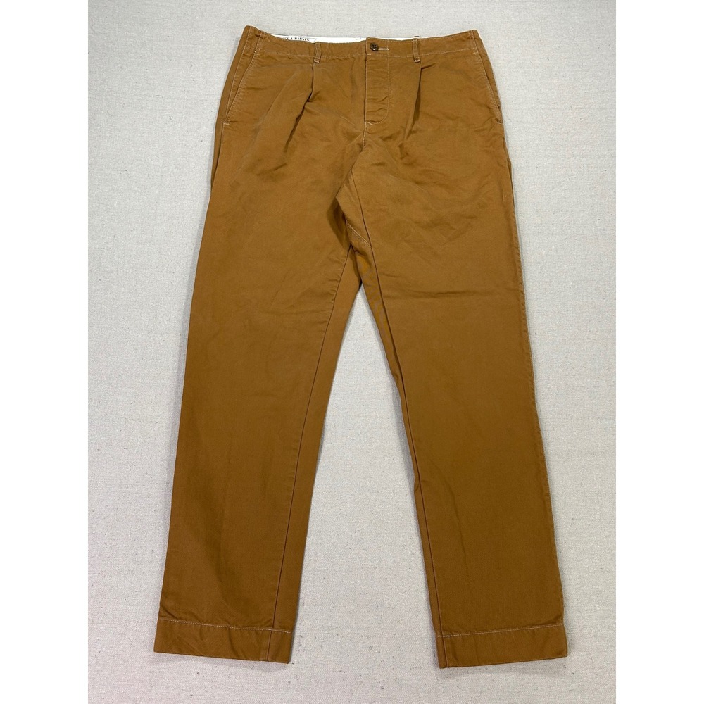 Wallace & Barnes Men's 34 Officer's Chino Pleated Cotton Trousers Button Fly